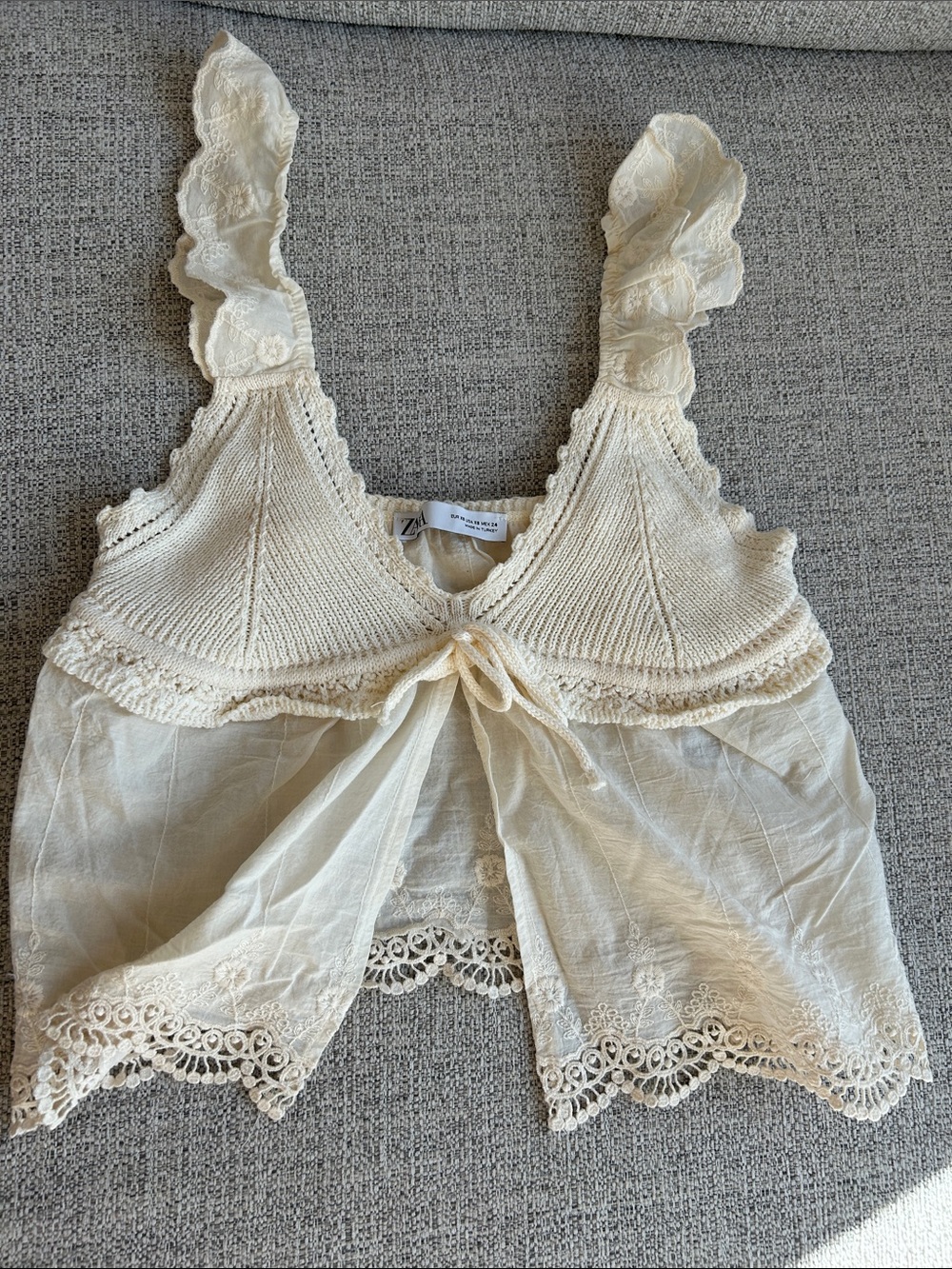 Zara Lace and Knit Top - Picture 3 of 5